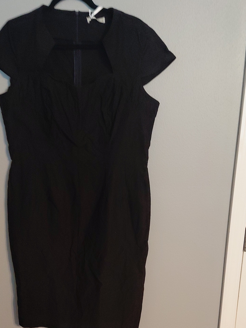 Grace Karin Black Midi Cap-Sleeve Sheath Dress